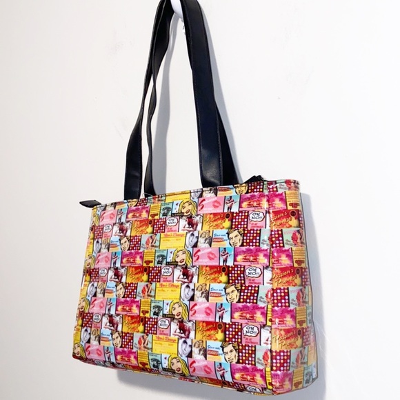 NWT Vintage Relic Collage Jelly Tote Bag Y2K Retro Comic Strip pin up vibes - Picture 3 of 15
